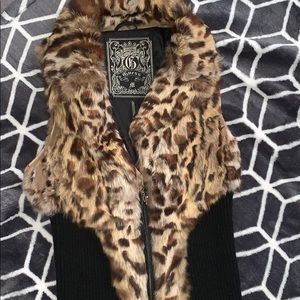 Guess real fur vest